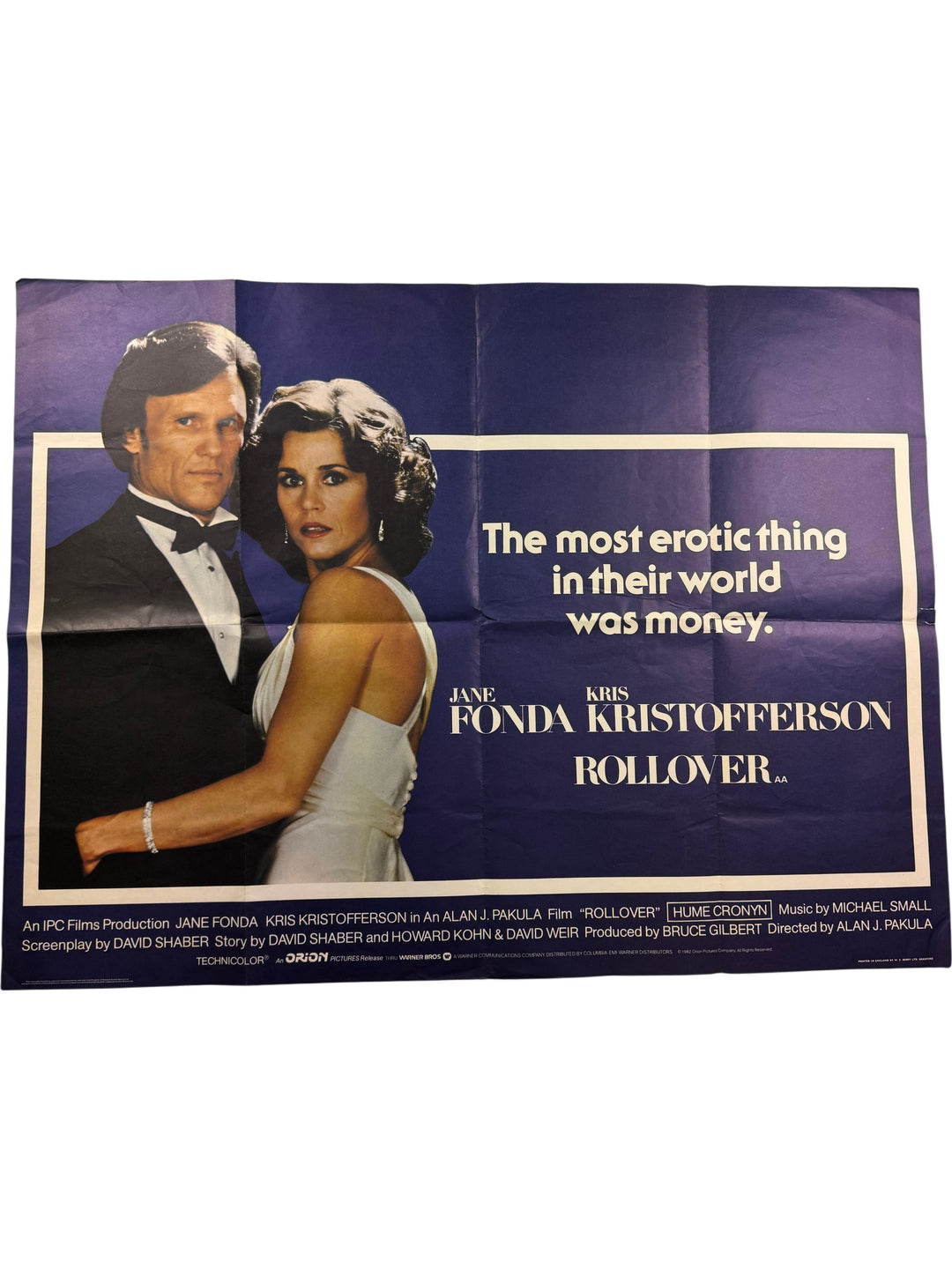 Original Rollover Quad Poster Jane Fonda Kris Kristofferson Film Collectable - Think Vintage ltd