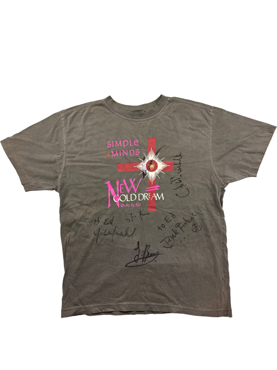 Original Signed 1982 Simple Minds New Gold Dream T-Shirt - Think Vintage ltd