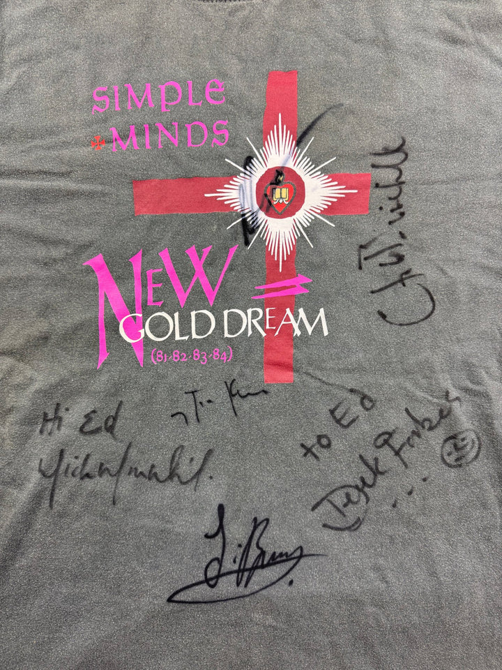 Original Signed 1982 Simple Minds New Gold Dream T-Shirt - Think Vintage ltd