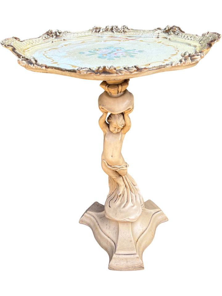 Ornate Accent Table with Figurative Base - Think Vintage