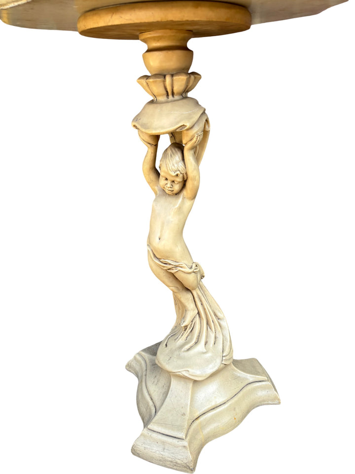Ornate Accent Table with Figurative Base - Think Vintage