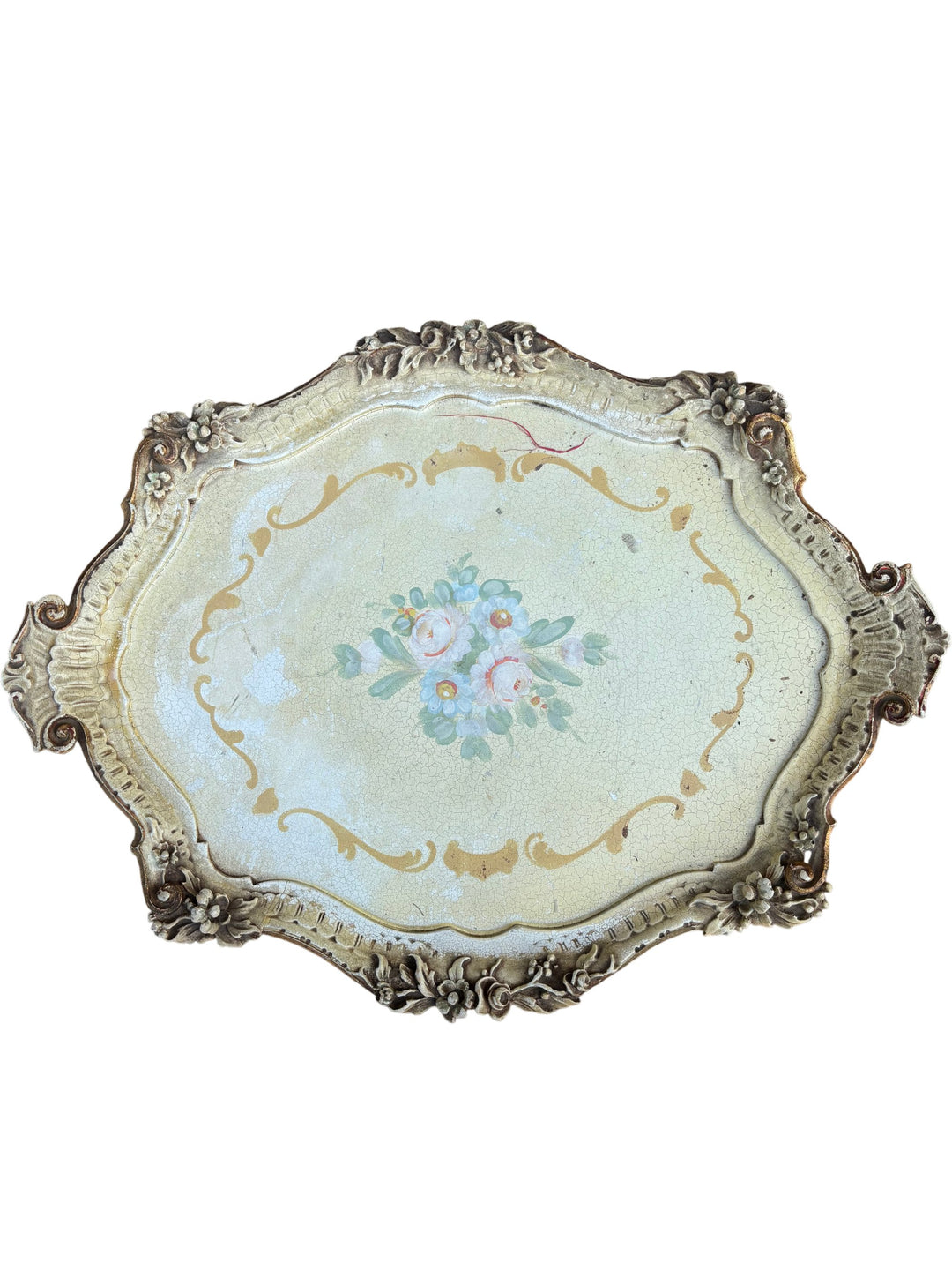 Ornate Accent Table with Figurative Base - Think Vintage
