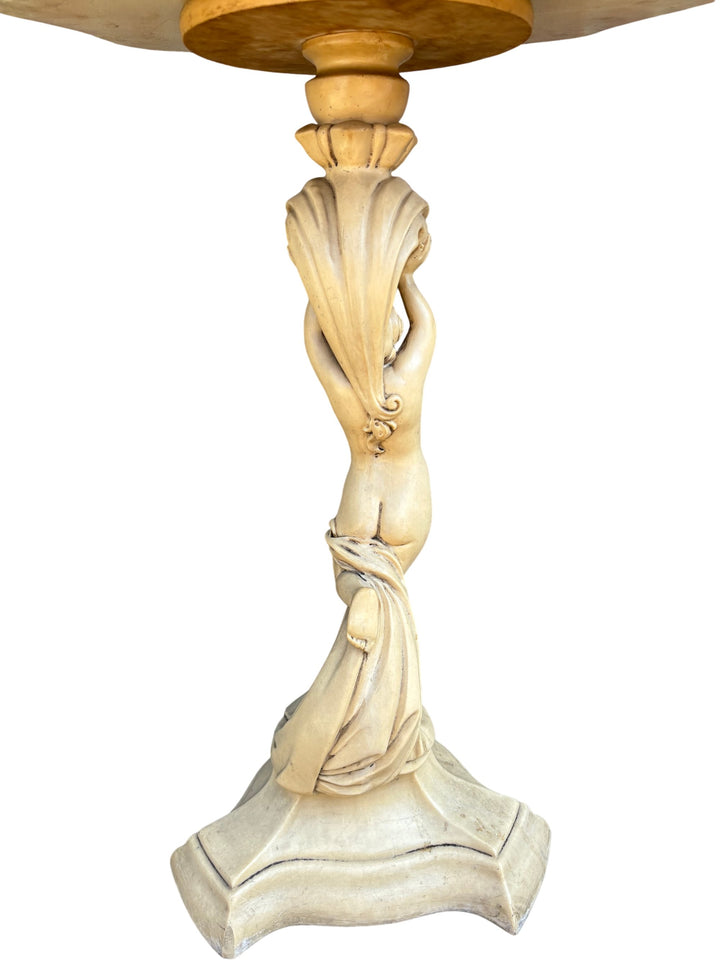 Ornate Accent Table with Figurative Base - Think Vintage