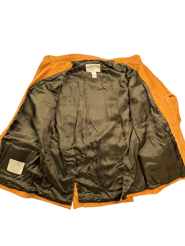 Orvis Leather Safari Jacket - M - Think Vintage ltd