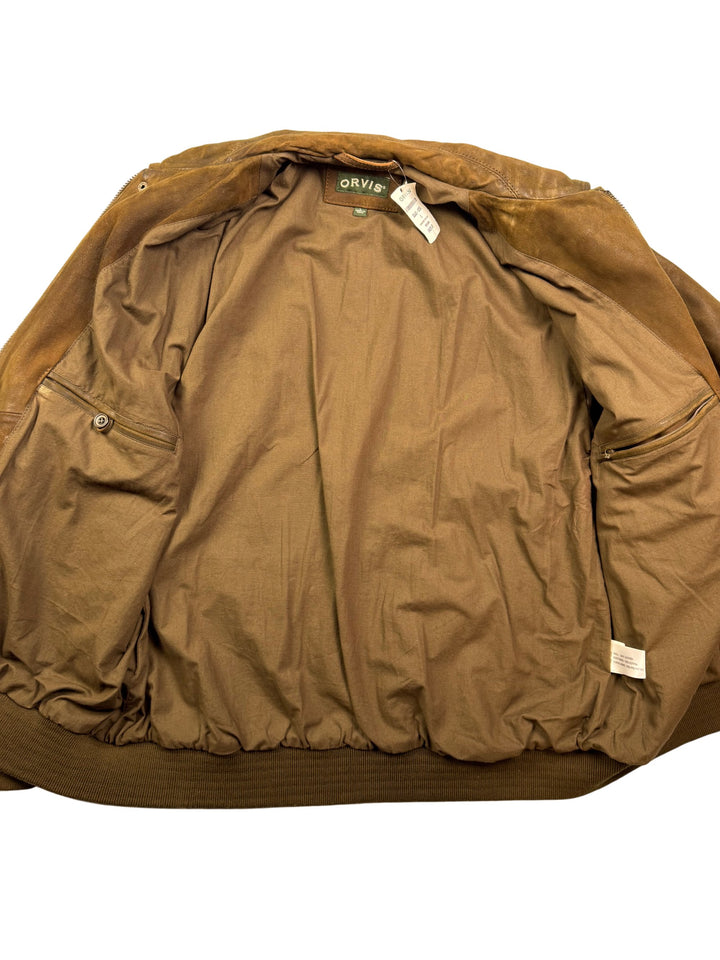 Orvis Thunderbird Flight Jacket Brown Leather - L - Think Vintage