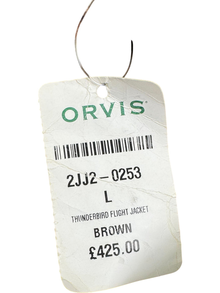 Orvis Thunderbird Flight Jacket Brown Leather - L - Think Vintage Online Ltd
