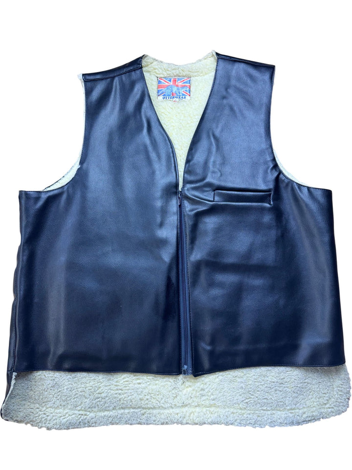 Otterwear Black Leather Vest - M/L