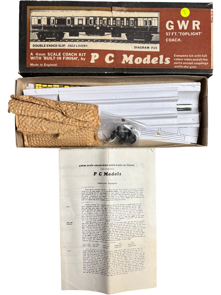 PC Models GWR 57ft Toplight Coach 4mm Scale 1922 Livery - Think Vintage ltd