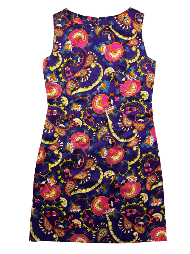 Paisley Sleeveless Shift Dress - M - Think Vintage Online Ltd