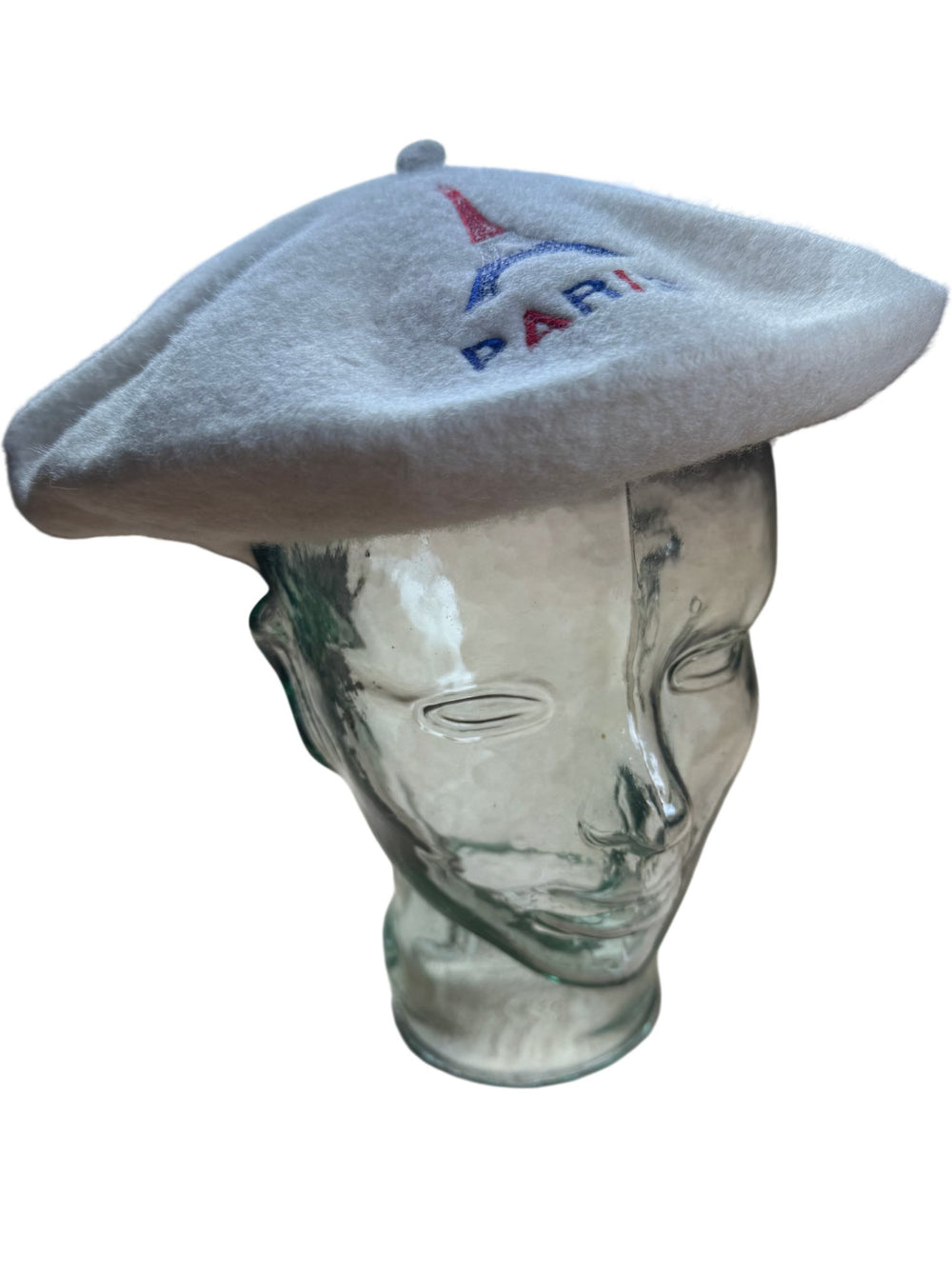 Paris Embroidered White Beret - Think Vintage ltd
