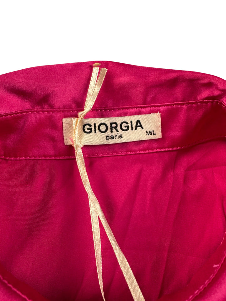 Paris Giorgia Pink Long Sleeve Blouse - M - Think Vintage