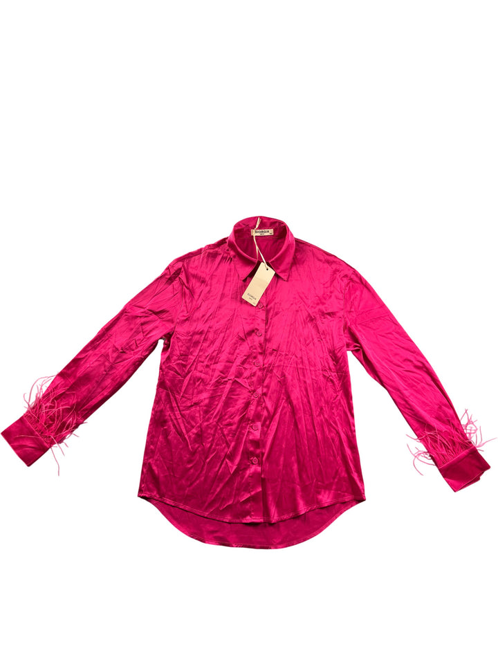 Paris Giorgia Pink Long Sleeve Blouse - M - Think Vintage Online Ltd