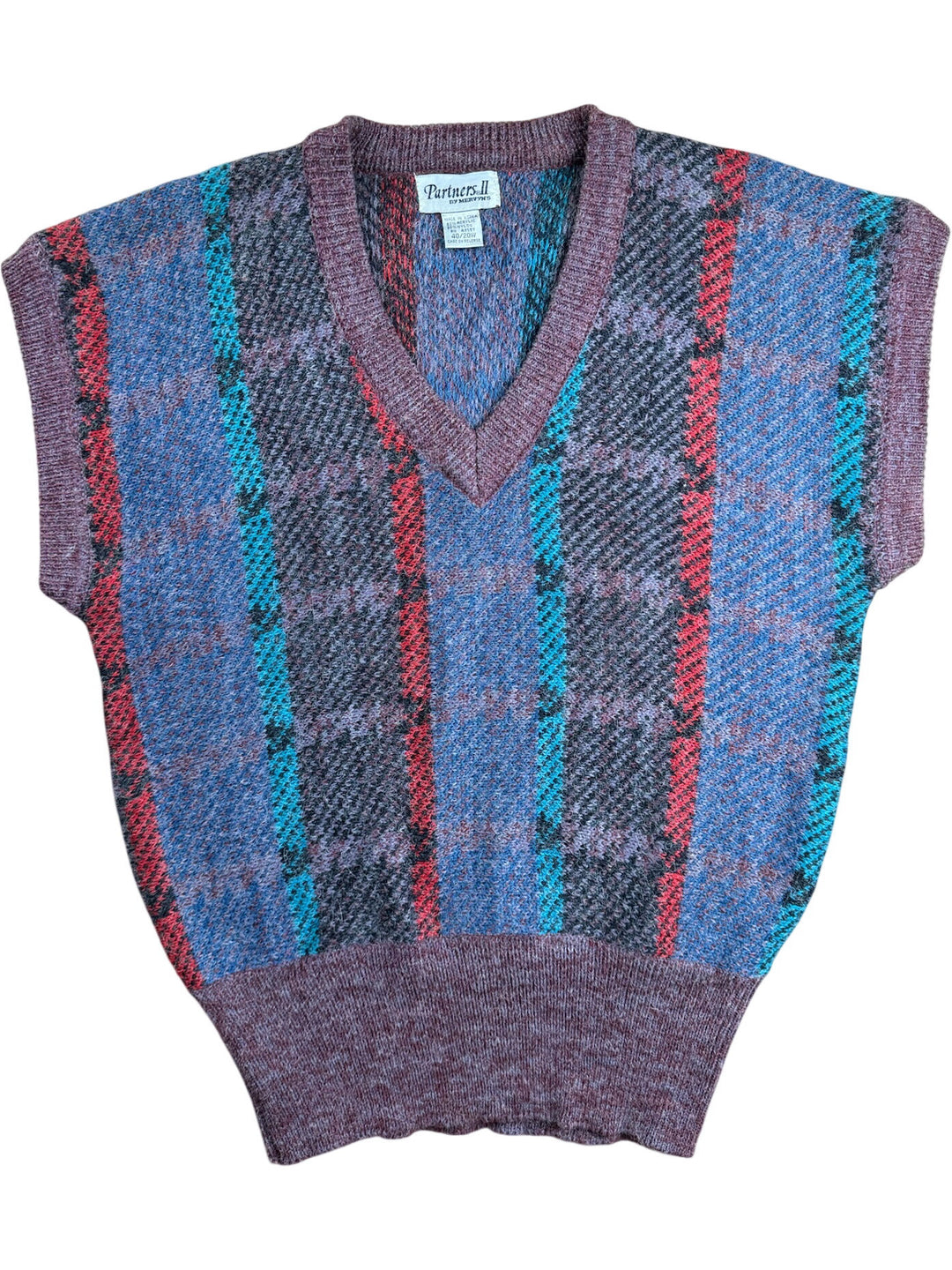 Partners II By Mervyn's Sleeveless Checkered Vest - L