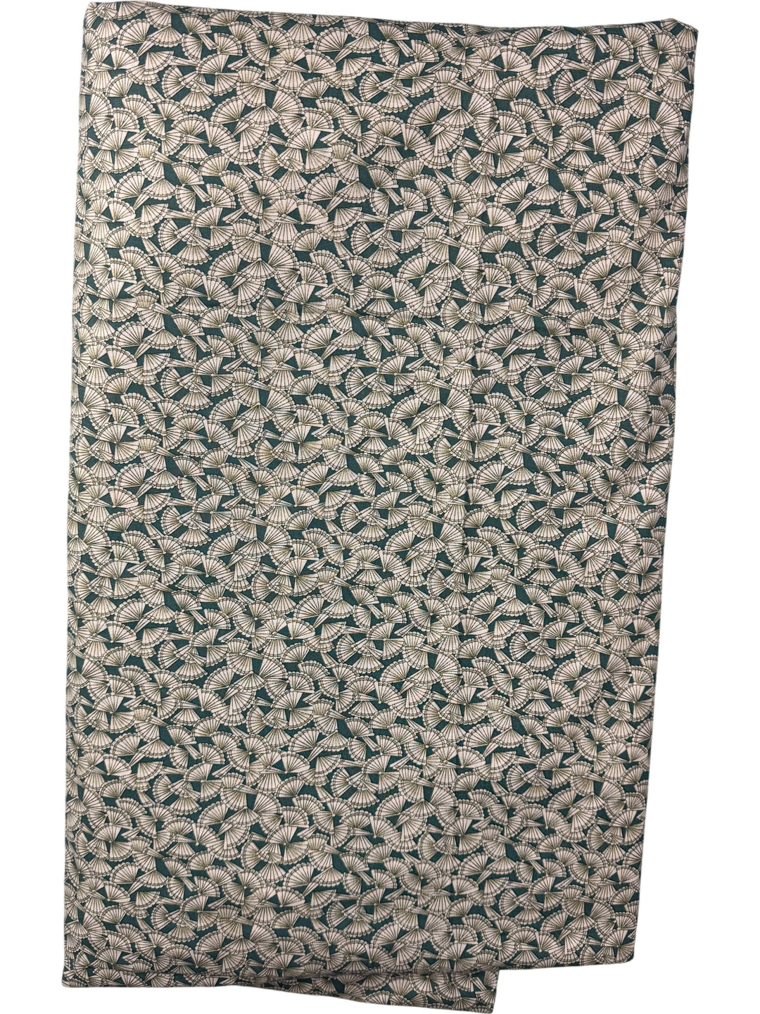 Patterned Green Fabric Material - Think Vintage
