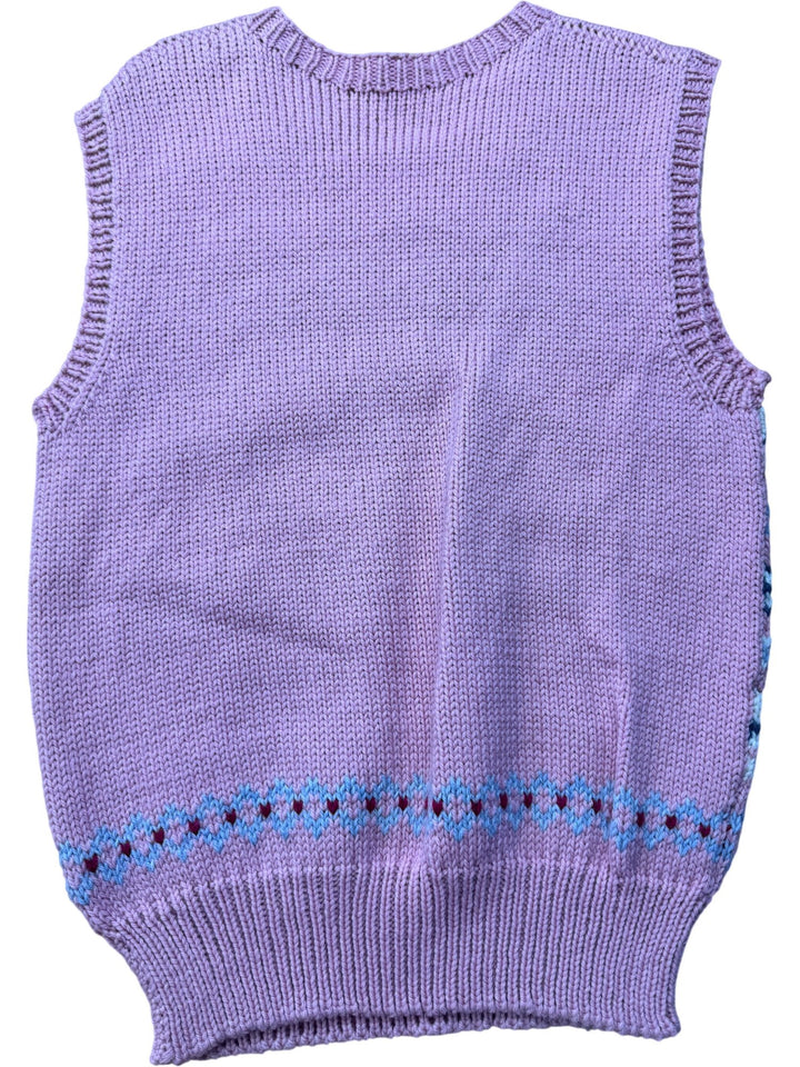Patterned Knit Sweater Vest - S