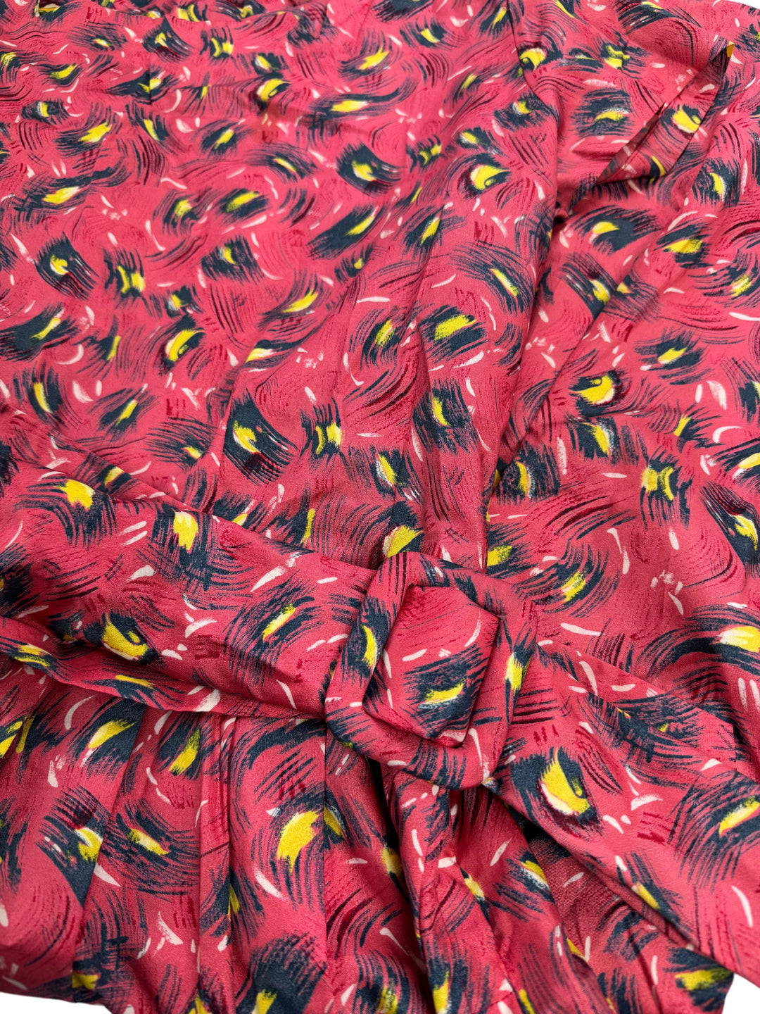 Patterned Short Sleeve Dress - L - Think Vintage ltd