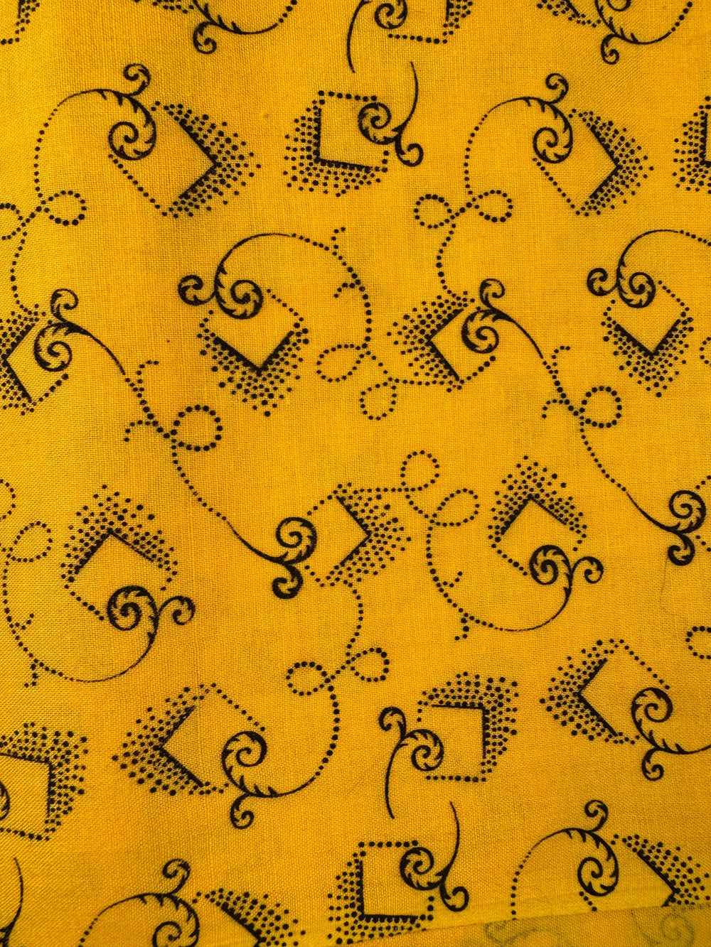 Patterned Yellow Fabric - Think Vintage