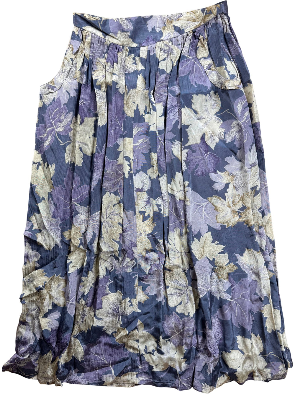 Paul Poly Floral Pleated Skirt - W26 - Think Vintage ltd