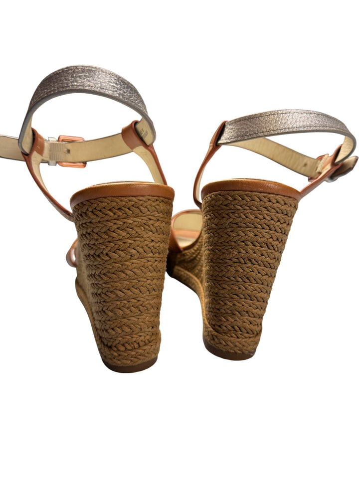 Paul Smith Brown Ankle Strap Wedge Sandals - Size 4 - Think Vintage ltd