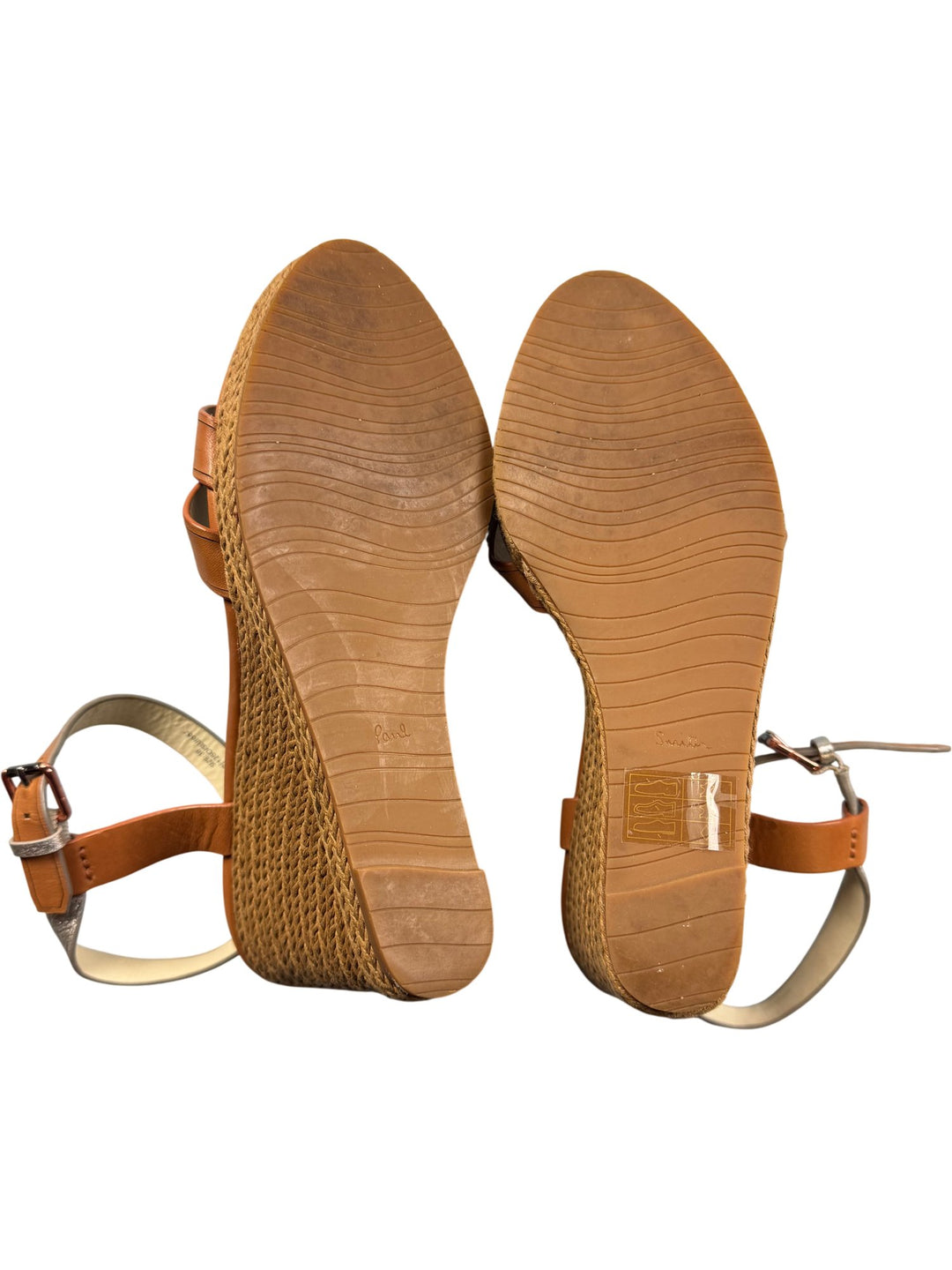 Paul Smith Brown Ankle Strap Wedge Sandals - Size 4 - Think Vintage ltd