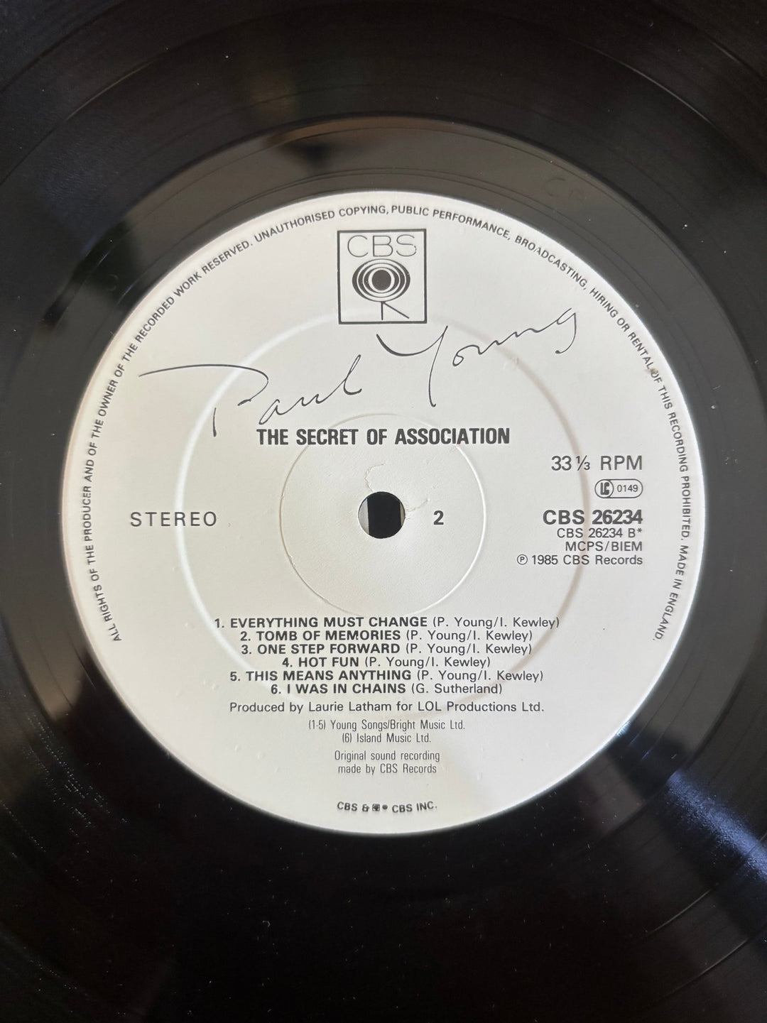 Paul Young The Secret of Association Vinyl - Good - Think Vintage ltd