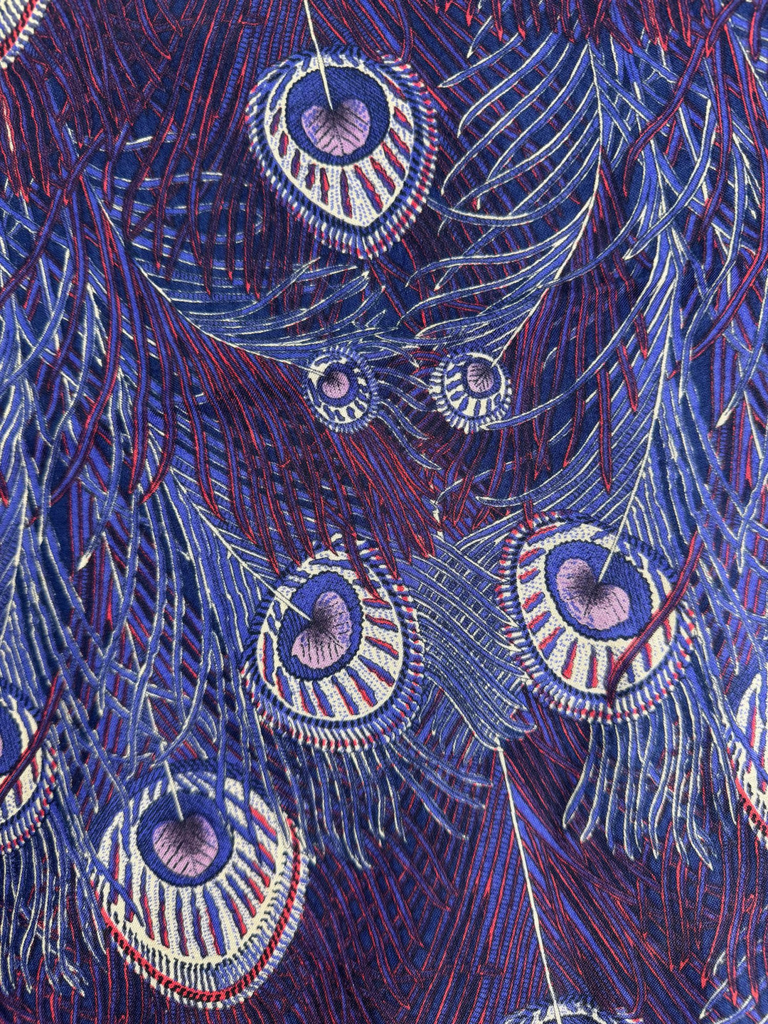 Peacock Feather Patterned Scarf