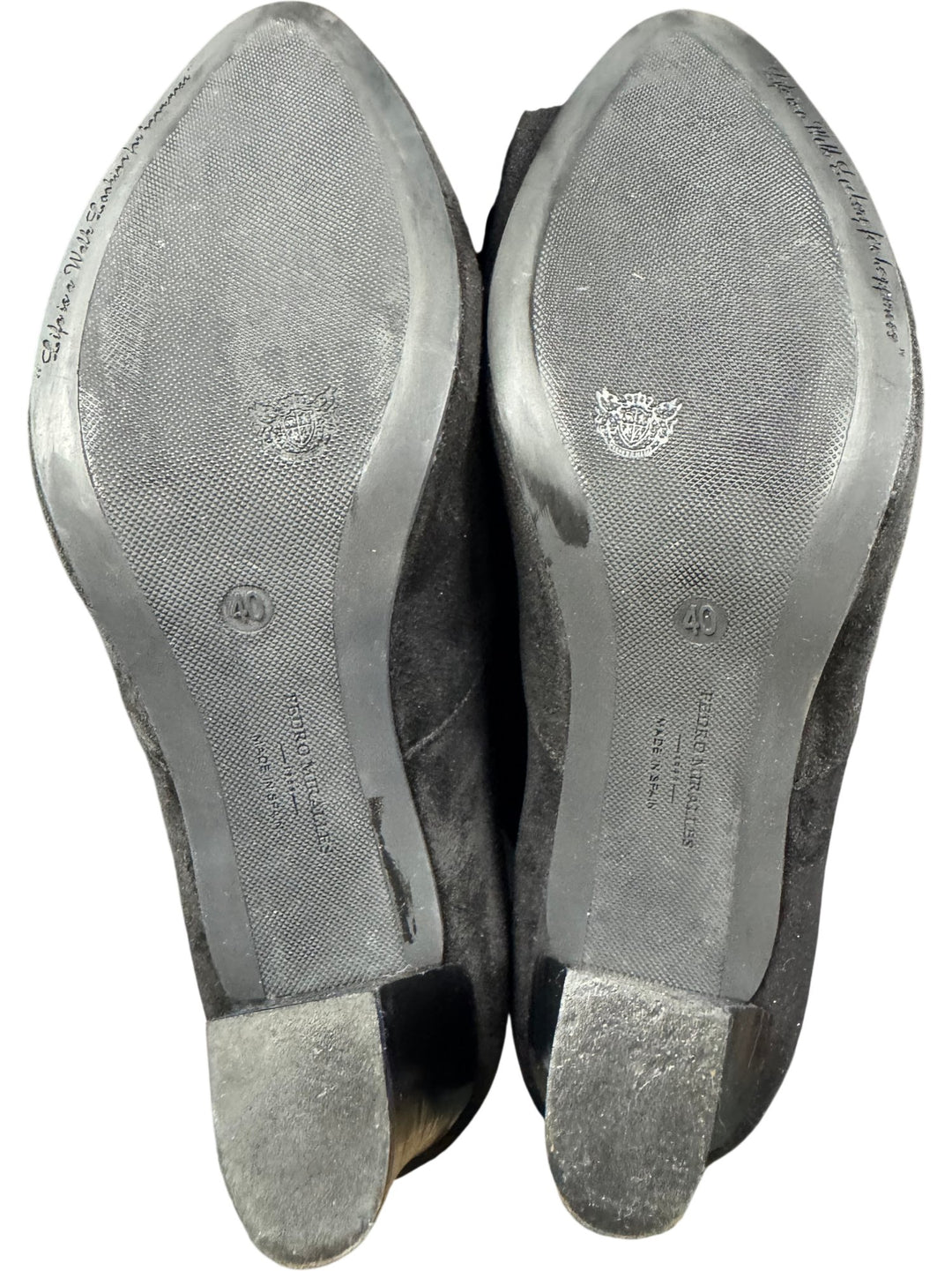 Pedro Miralles Black Heeled Boots - 6.5 - Think Vintage ltd