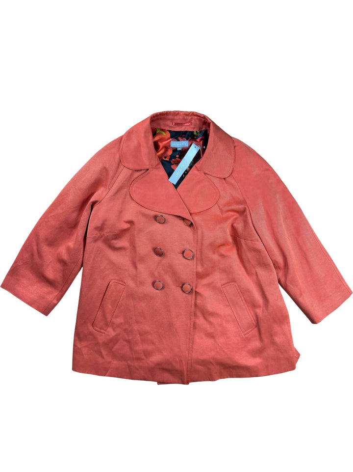 Per Una Orange Double Breasted Coat - M