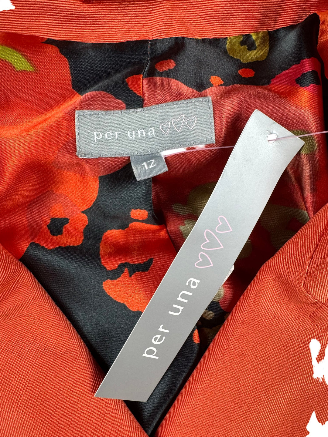 Per Una Orange Double Breasted Coat - M