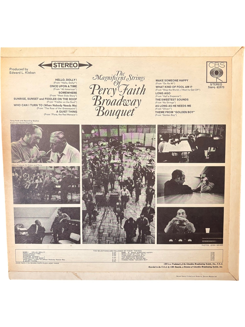 Percy Faith Broadway Bouquet Vinyl - Good - Think Vintage ltd