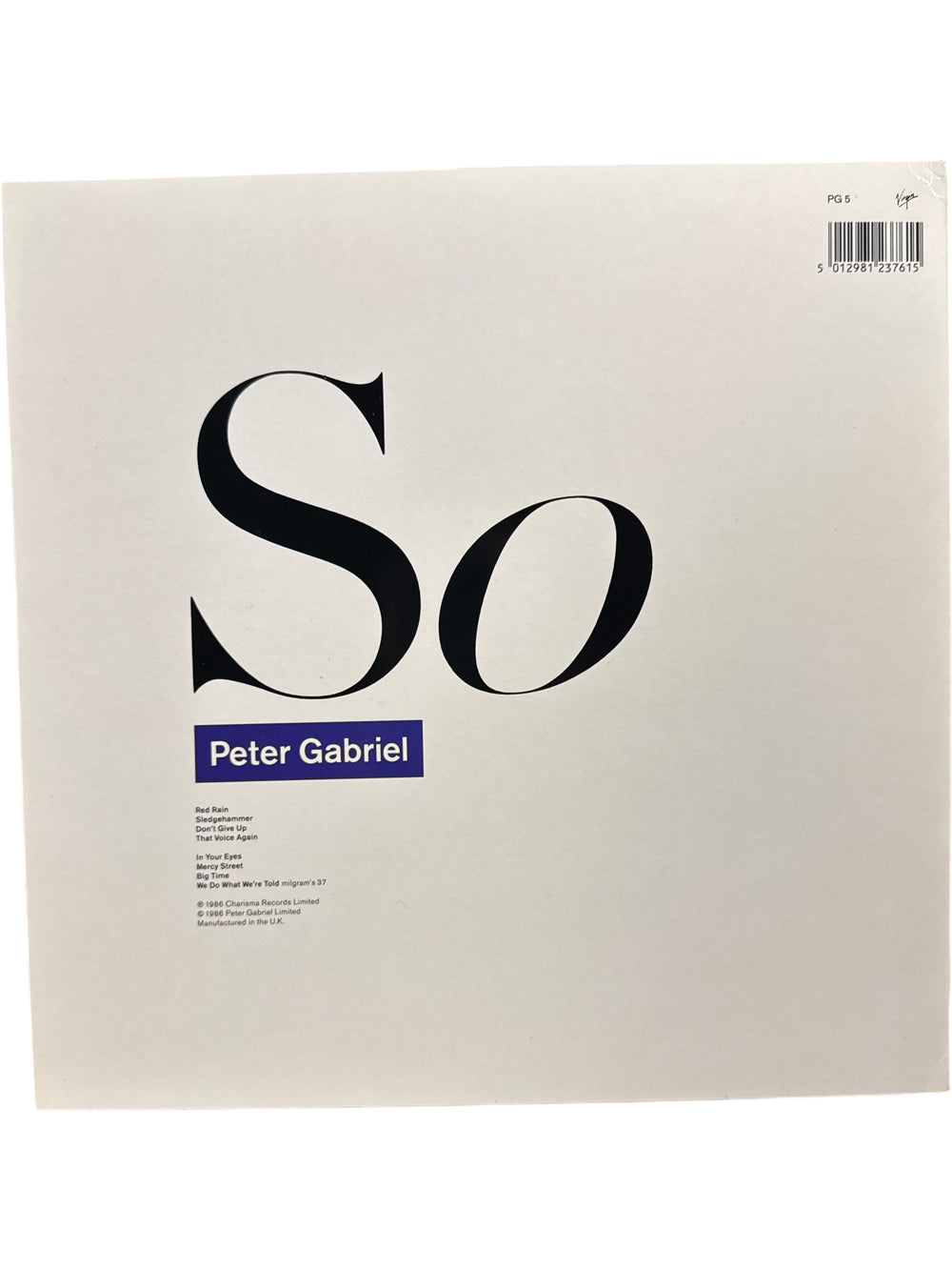 Peter Gabriel So Album Vinyl - Think Vintage Online Ltd