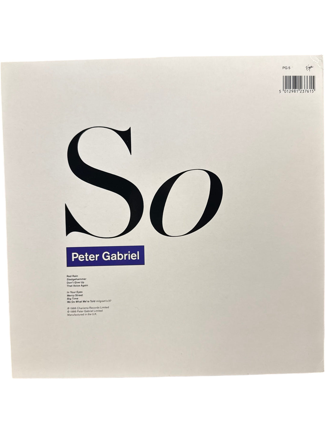 Peter Gabriel So Album Vinyl - Think Vintage Online Ltd