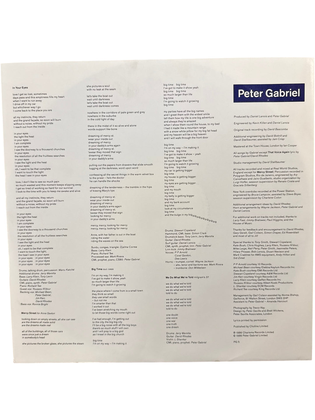 Peter Gabriel So Album Vinyl - Think Vintage Online Ltd