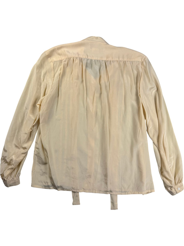 Peter Saunders Ivory Silk Blouse - L - Think Vintage ltd