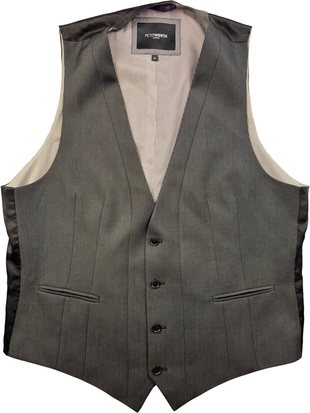 Peter Werth Striped Vest - L - Think Vintage ltd