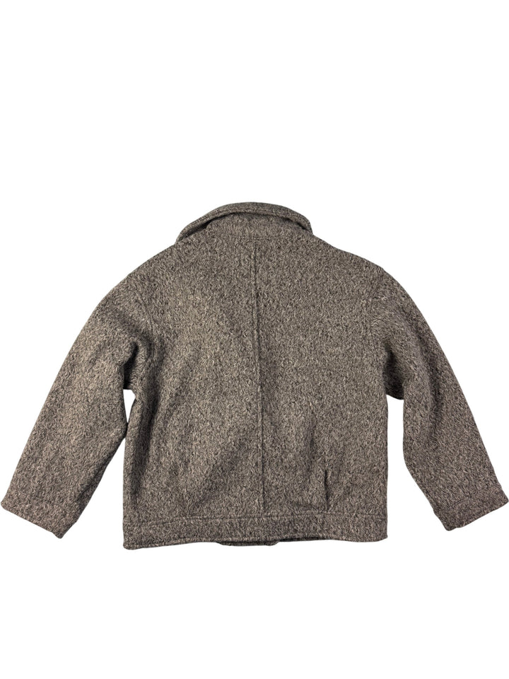 Petite Grey Zipper Jacket - S - Think Vintage