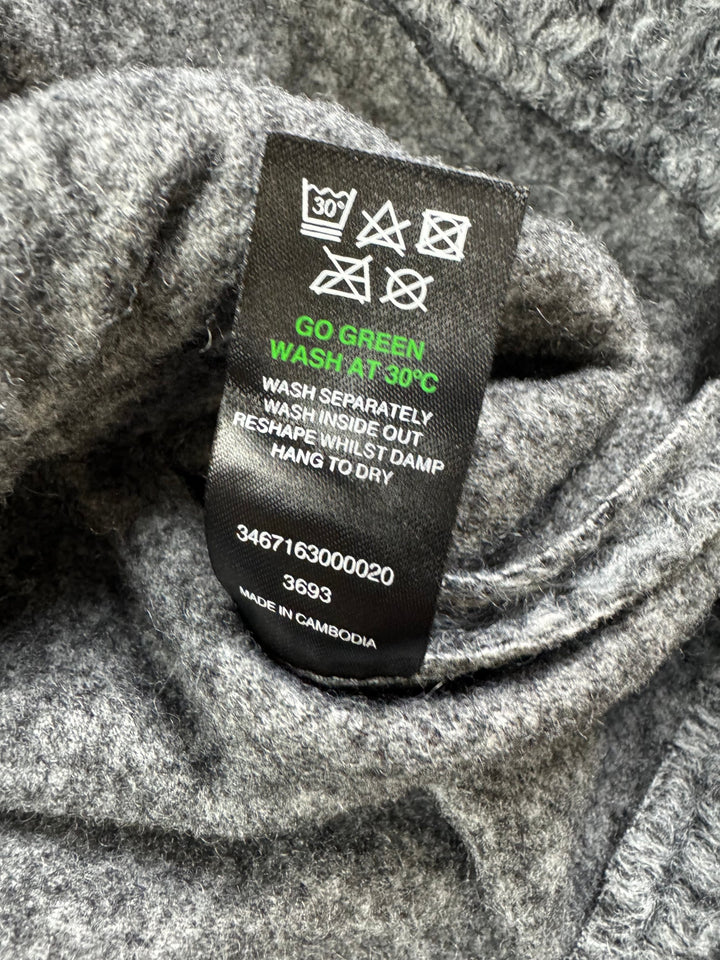 Petite Grey Zipper Jacket - S - Think Vintage