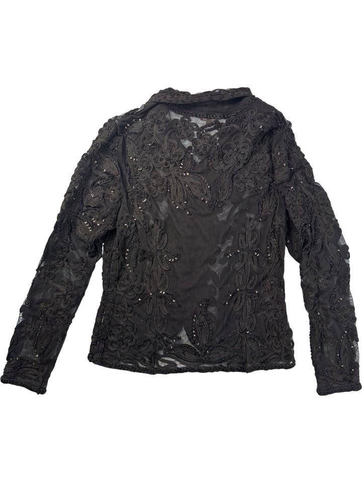 Phase Eight Black Embellished Bolero Jacket - M - Think Vintage ltd