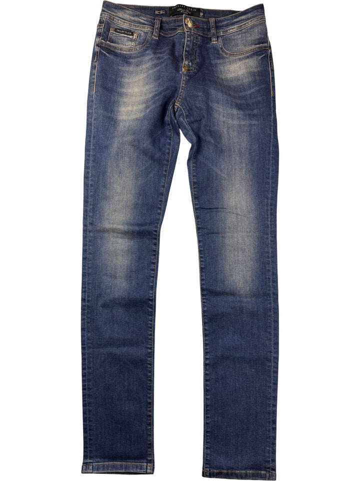 Philipp Plein Blue Washed Jegging Jeans - W30 - Think Vintage ltd