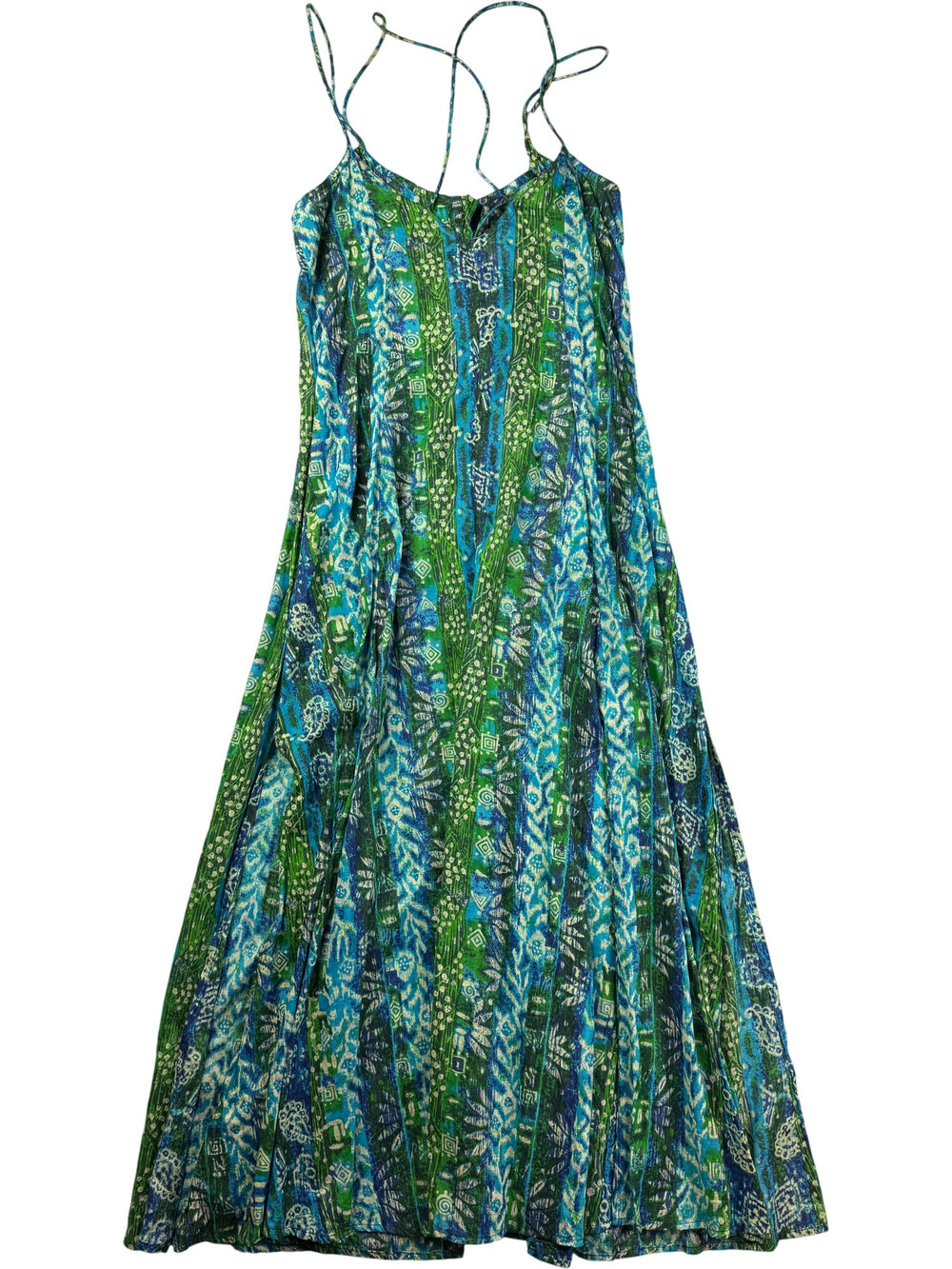 Phool Multicolor Strappy Cotton Dress - S - Think Vintage ltd