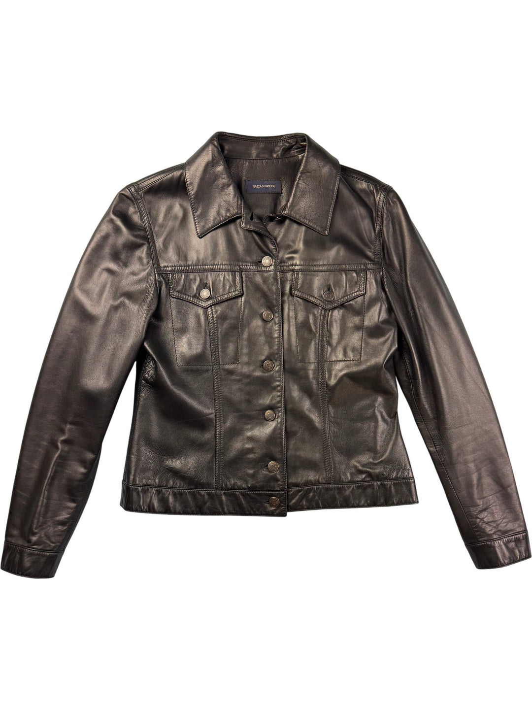 Piazza Sempione Lamb Leather Bomber Jacket - S - Think Vintage ltd
