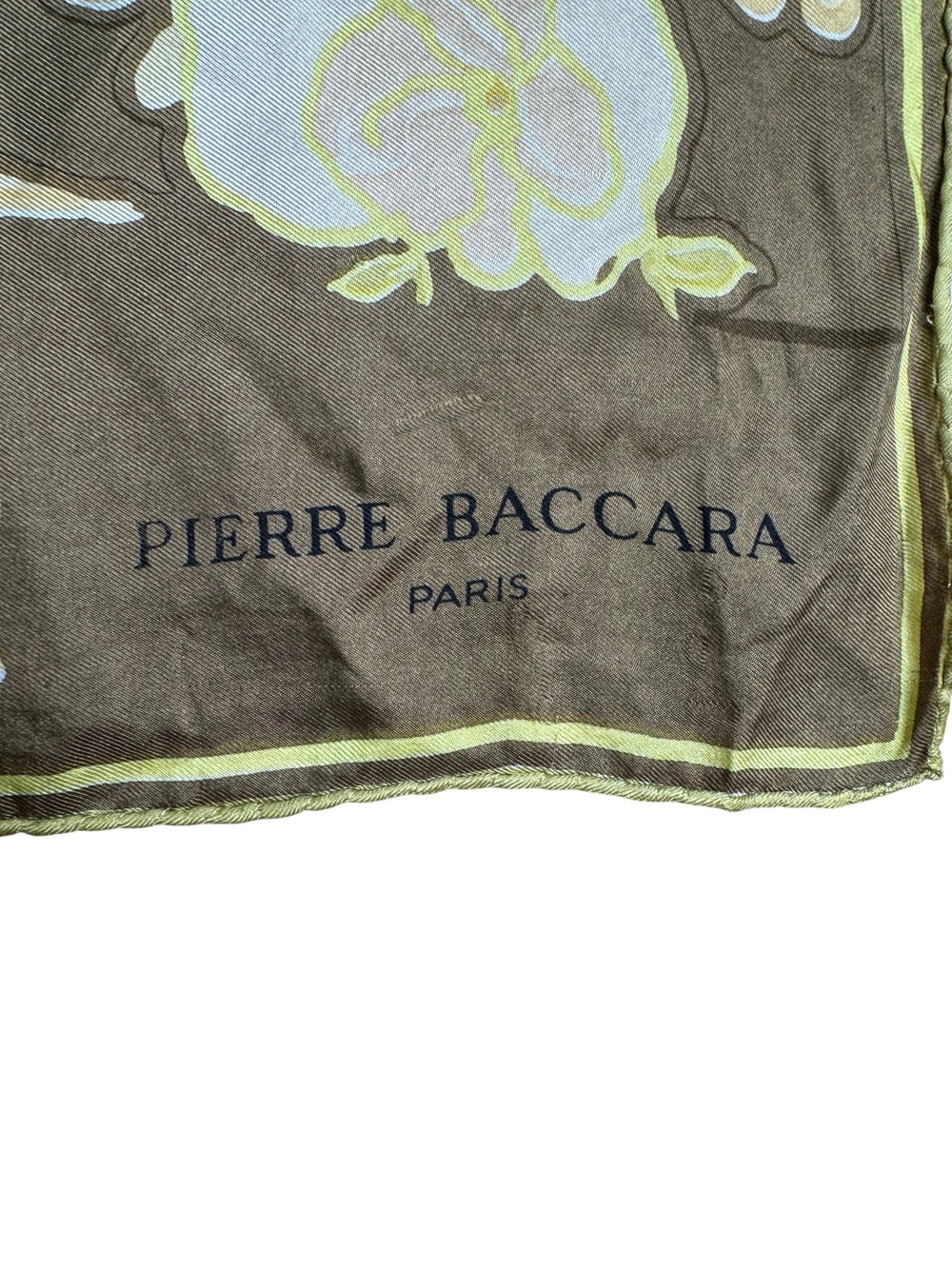 Pierre Baccara Floral Silk Scarf - Think Vintage ltd