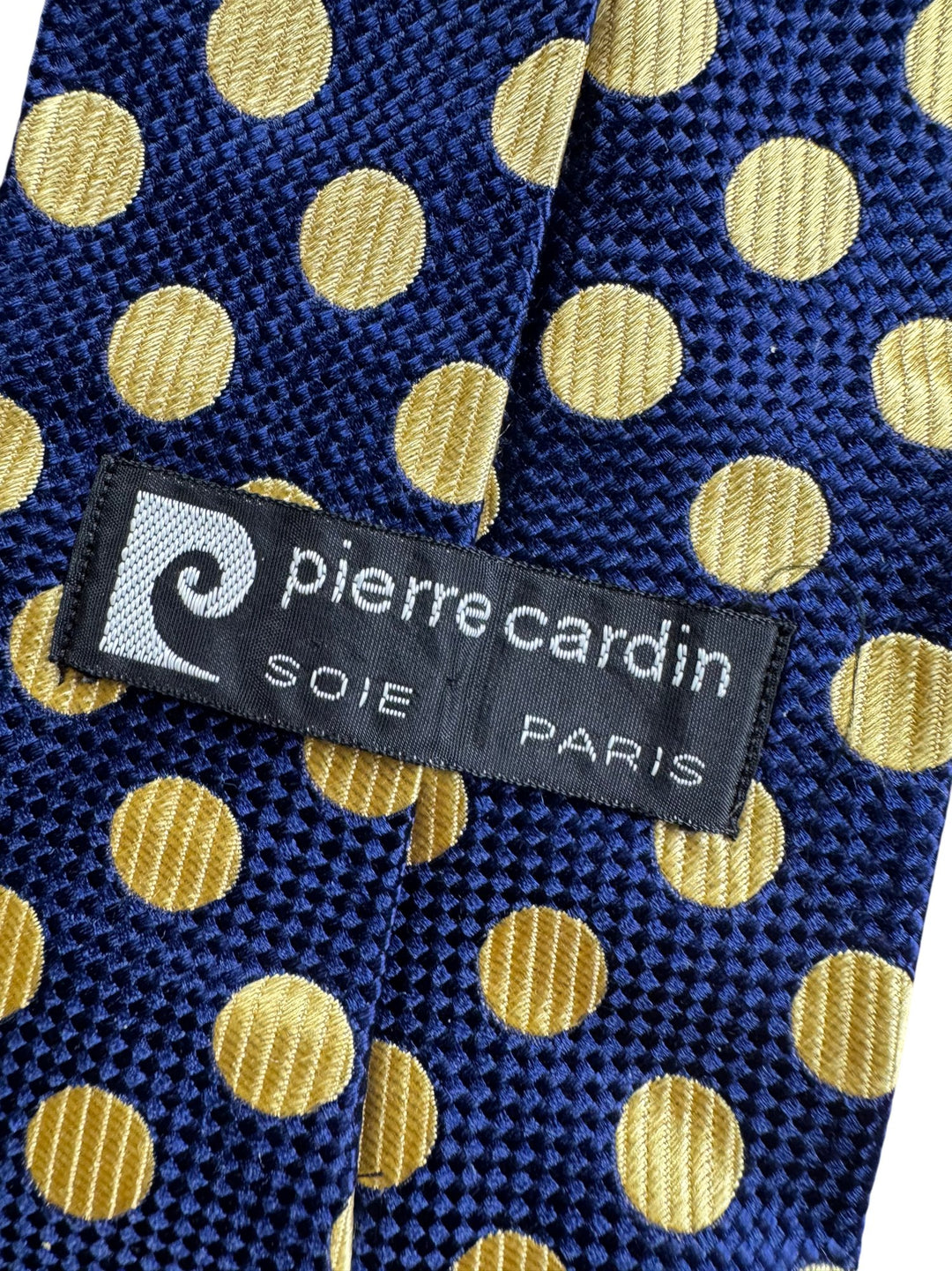 Pierre Cardin Blue Polka Dot Necktie - Think Vintage ltd