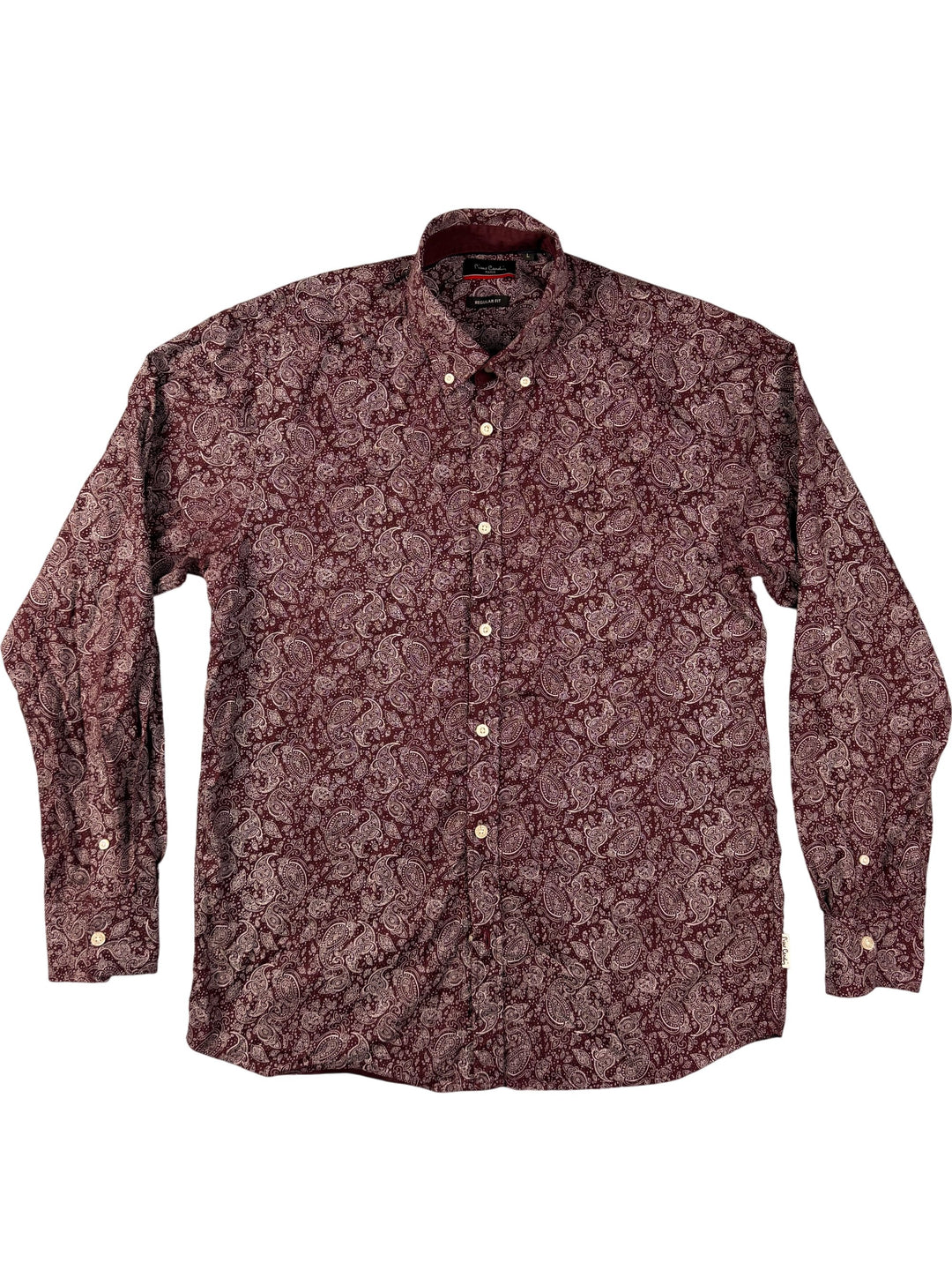Pierre Cardin Paisley Long Sleeved Shirt - L - Think Vintage