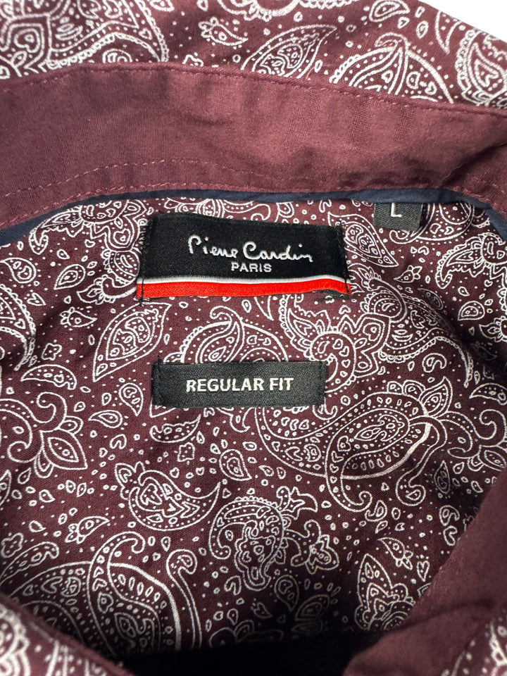 Pierre Cardin Paisley Long Sleeved Shirt - L - Think Vintage