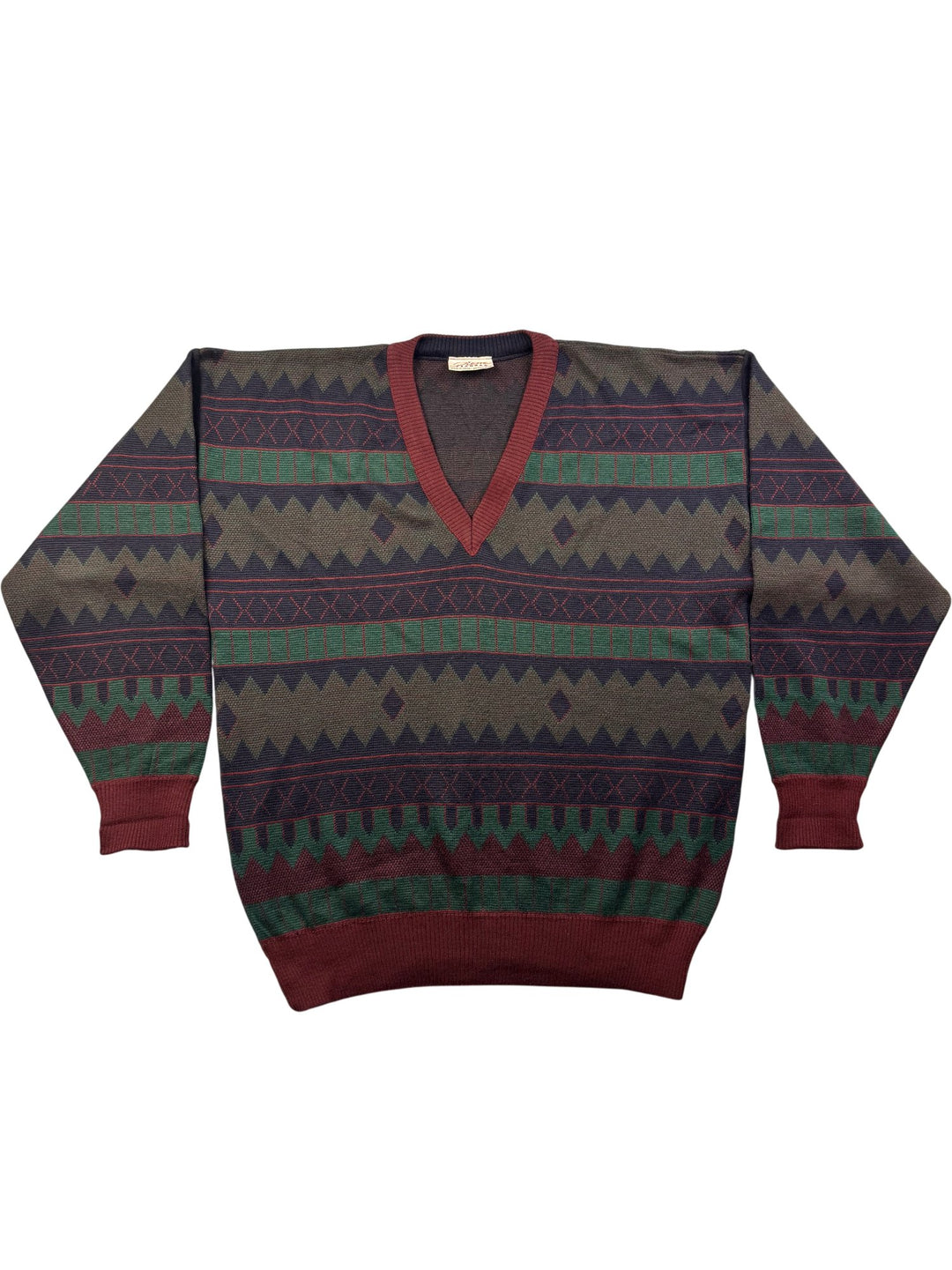 Pierre Sangan Wool Blend V-Neck Sweater - Think Vintage ltd