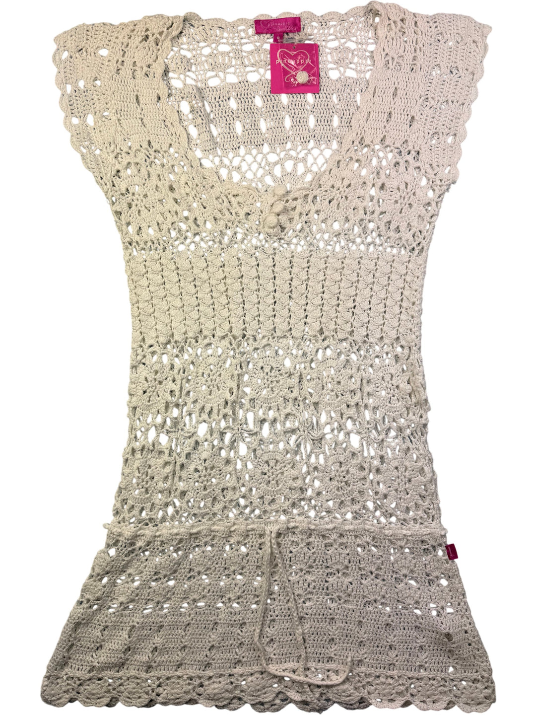 Pineapple Crochet Sleeveless Tunic - XS/S - Think Vintage Online Ltd