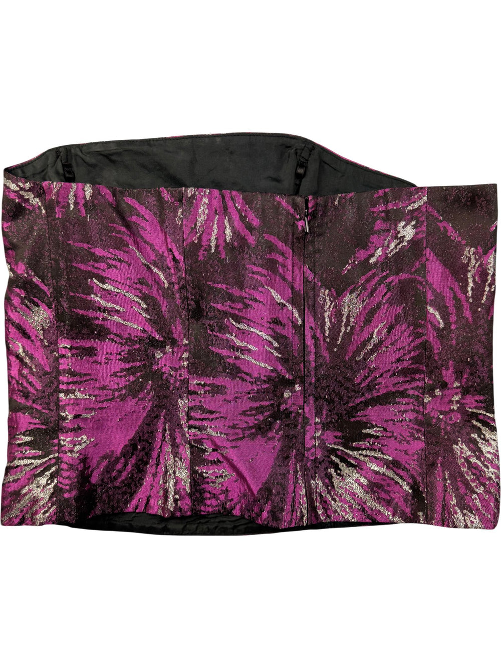 Pink Floral Strapless Top - S - Think Vintage ltd