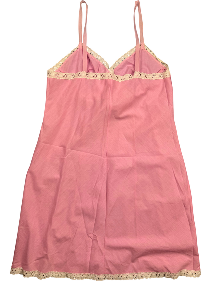 Pink Lace Trim Petticoat - Think Vintage