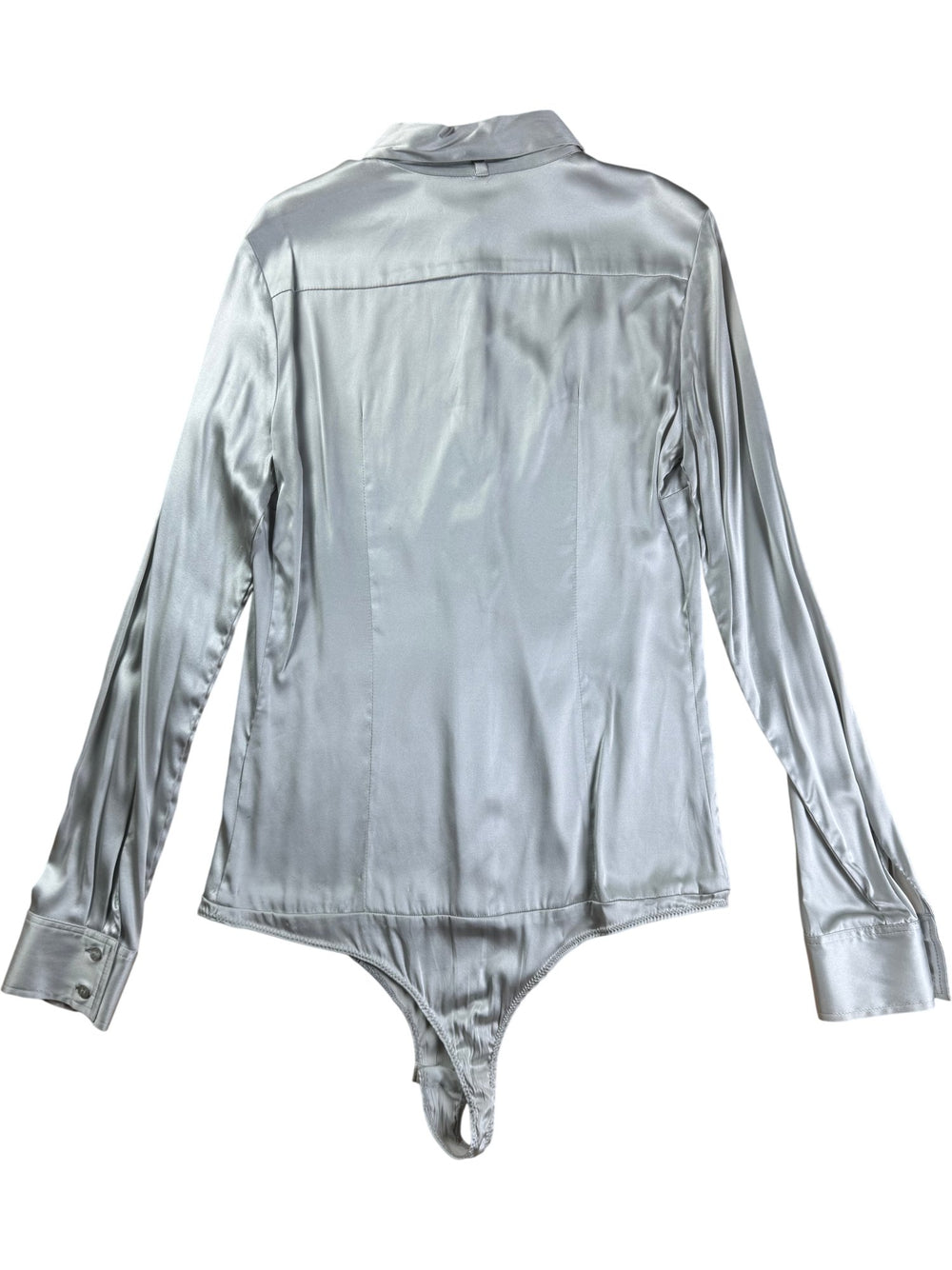 Pinko Long Sleeve Satin Bodysuit - S - Think Vintage ltd